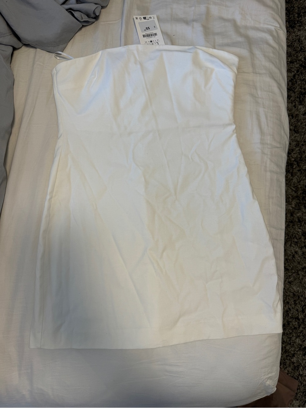 Zara White Strapless Mini Dress